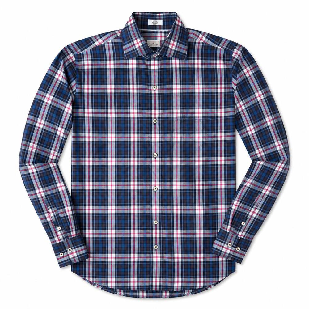 Peter Millar Men's Long Sleeve Plaid Cotton Button Down Shirt M